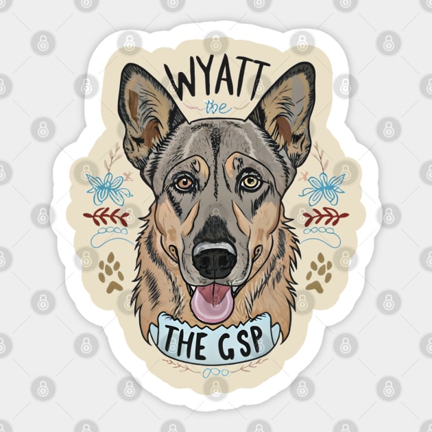 Wyatt the GSP Affection Sticker by Fadedstar